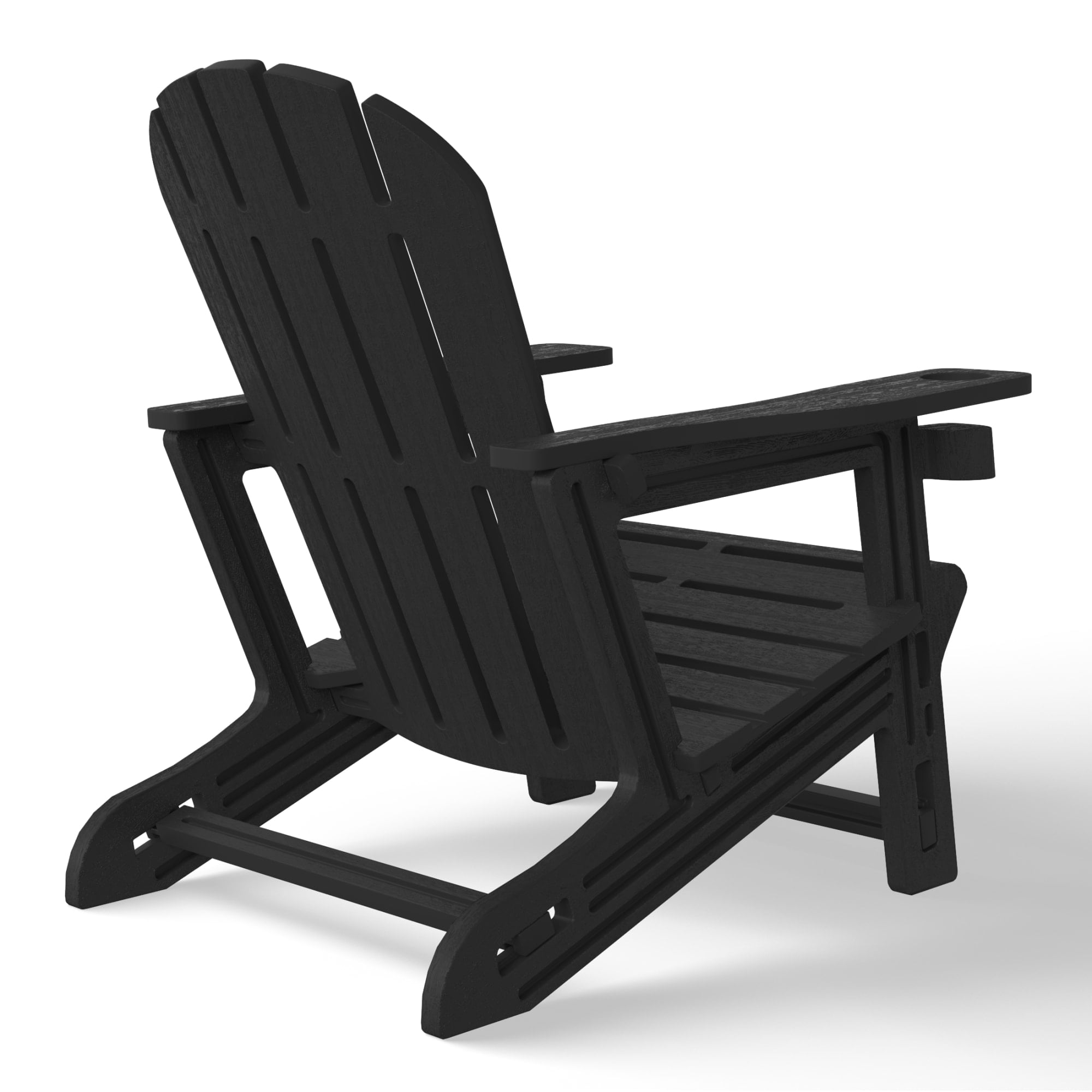WestinTrends Tool-Free Assembly Outdoor Patio HDPE Plastic Adirondack Chair with Cup Holder, Black
