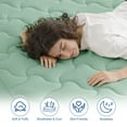thumbnail image 6 of INGALIK Premium 400TC Quilted Mattress Pad, California King, Cooling Breathable Topper, Fluffy Soft Protector, 8-21" Deep Pocket, Light Green, 6 of 11