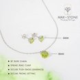 thumbnail image 4 of 925 Sterling Silver Cushion Cut Peridot Jewelry Set for Women August Birthstone Stud Earrings and Pendant Necklace on 18 Inch Chain 6mm & 8mm by MAX + STONE, 4 of 5
