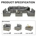 thumbnail image 2 of Yalissey 7 Piece Outdoor Sectional Furniture Patio Furniture Set with Adjustable Backrest and Storage Coffee Table, 2 of 6
