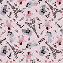 Mainstays 42" Light-weight Flannel Fabric Paris Pink Dogs by the Yard, Pink