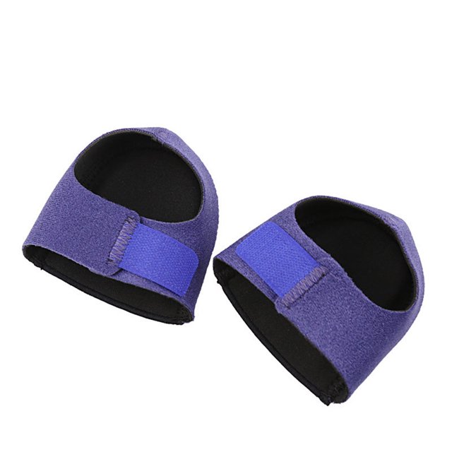 Protectores de talón con gel para aliviar el dolor y fatiga en los pies, ideales para deportistas y caminantes, cómodos y suaves, disponibles en talla L y color azul.