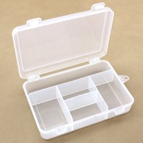 5 Grids Clear Plastic Organizer Box Storage Container Jewelry Box with Adjustable Dividers for Beads Art DIY Crafts Jewelry Component Box Fishing Tool Case Storage Container