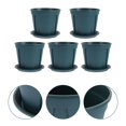 thumbnail image 2 of 5 Sets Plastic Planters Household Garden Patio Outdoor Plants Containing Pots with Trays, 2 of 6