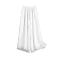 thumbnail image 4 of Womens Culottes Pants High Waist Solid Satin Chiffon Palazzo Pants Wide Leg Ankle Lightweight Soft Trousers, 4 of 4