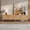 Natural Wood + Partice Board+MDF+Pine Wood + 75 inches+, variant on ZHICHUN 78.74" Rattan TV Stand for TVs up to 85", Modern Farmhouse Media Console Solid Wood Legs Wood