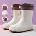 thumbnail image 2 of XIMIN Women's Mid Calf Rain Boots Muck Boots Rain Boots Lightweight Portable Garden Shoes Drawstring Boots Easy-on Outdoor Playing Rain Boot, 2 of 8