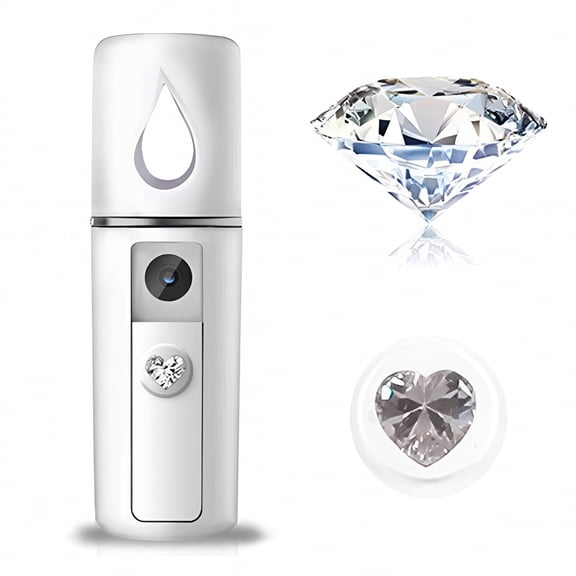 RAGUPEL Nano Facial Steamer Mist Spray Eyelash Extensions Cleaning Pores Water Spa Moisturizing Hydrating Face Sprayer Usb Rechargeable Mini Beauty Device (White)