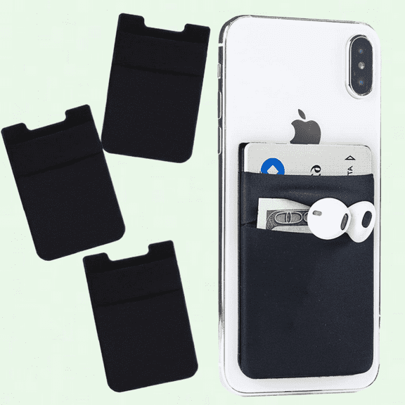 3-Pack Adhesive Mobile Phone Card Holder with Double Secure