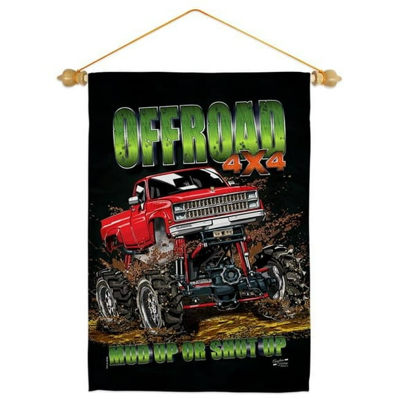 Angeleno Heritage GS130408-BO-05 Offroad Interests Vehicle 13 x 18.5. in. Double-Sided Decorative Vertical House Garden Flag Set for Decoration Banner Yard Gift