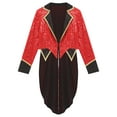 thumbnail image 6 of inhzoy Men's Shiny Sequins Circus Ringmaster Jacket Lion Tamer Long Coat Festival Fancy Dress Up Red XXL, 6 of 8