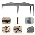 thumbnail image 3 of 10x20 Pop Up Outdoor Canopy Tent with Adjustable Leg Heights, SEGMART Portable Gazebo Tent with 6 Removable Sidewalls, Foldable Canopy Tent with Windows for Patio Outdoor Wedding Parties, Grey, 3 of 8