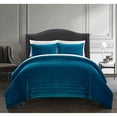 thumbnail image 3 of Gracewood Hollow  Marechera 7-piece Comforter Set Luxe Velvet Bed in a Bag Black King, 3 of 5