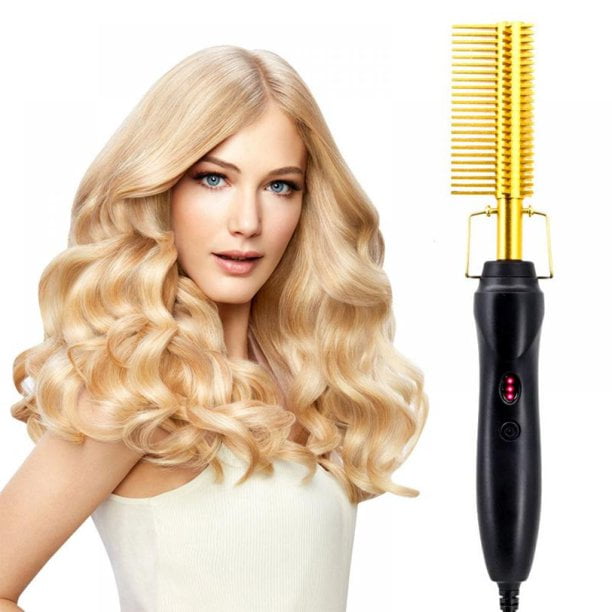 Hair Straightener Brush 30s Fast Heating Hair Straightening Brush with  Anti Scald Feature Portable FrizzFree Silky Electric Straightening Comb   Walmartcom