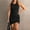 Black, variant on ZEHJUHAN Women's Solid Color Sleeveless Bodycon Dress - Round Neck Slim Fit Cross Hem Mini Dress for Summer Black，S