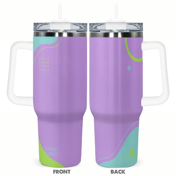 40oz Tumbler with Handle Pastel Abstract Gradient Travel Cup Stainless Steel Insulated Car Cup Coffee Cup Gift