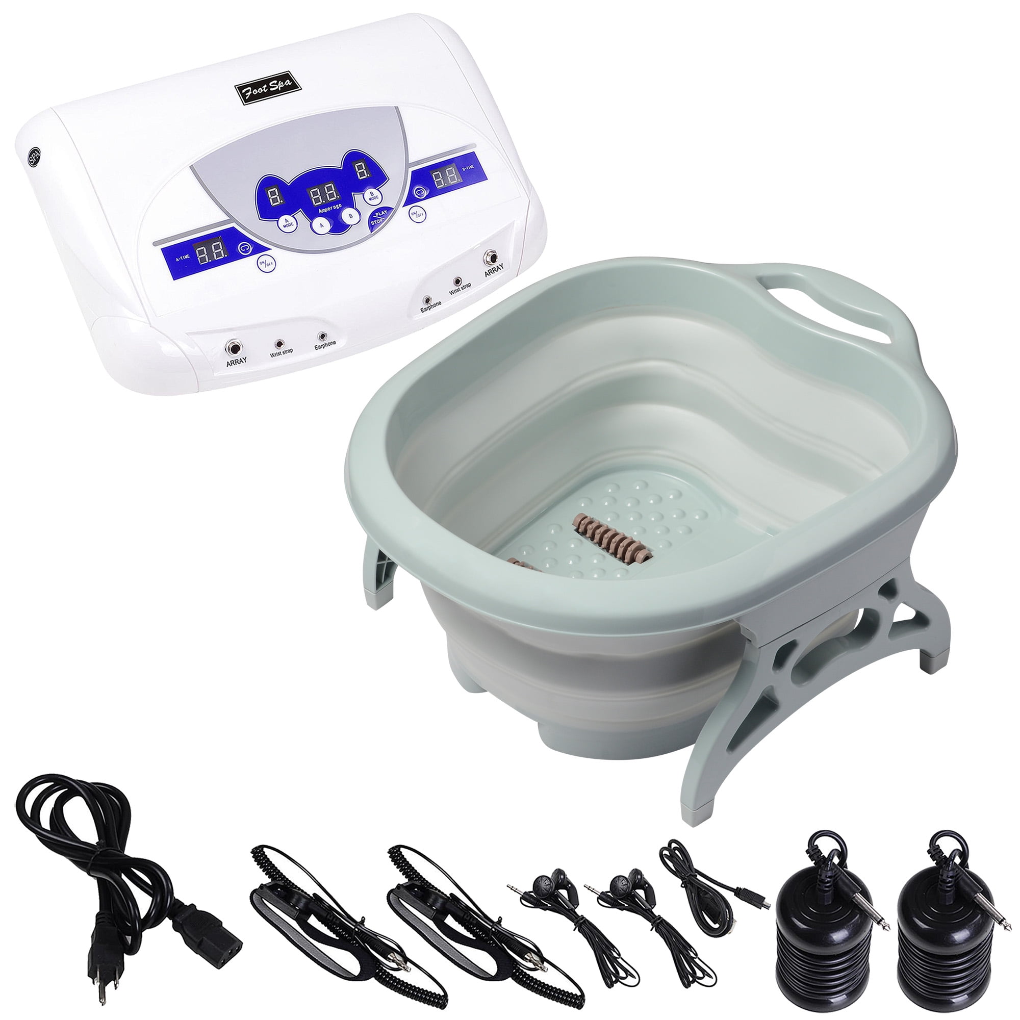 outlet New Dual Ion Detox Foot Spa Bath Cleanse Fir Belt Machine 4