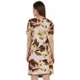 thumbnail image 5 of Moomaya Cotton Jersey Printed Midi Dress For Women V-Neck Summer Short Sleeves Knee Length Dress, 5 of 7