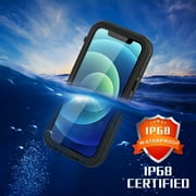 Dteck Waterproof Full Body Protective Cell Phone Case for Apple iPhone 12 Mini, Black