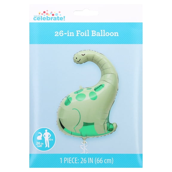 26" Green Dinosaur-Shaped Foil Balloon, by Way To Celebrate