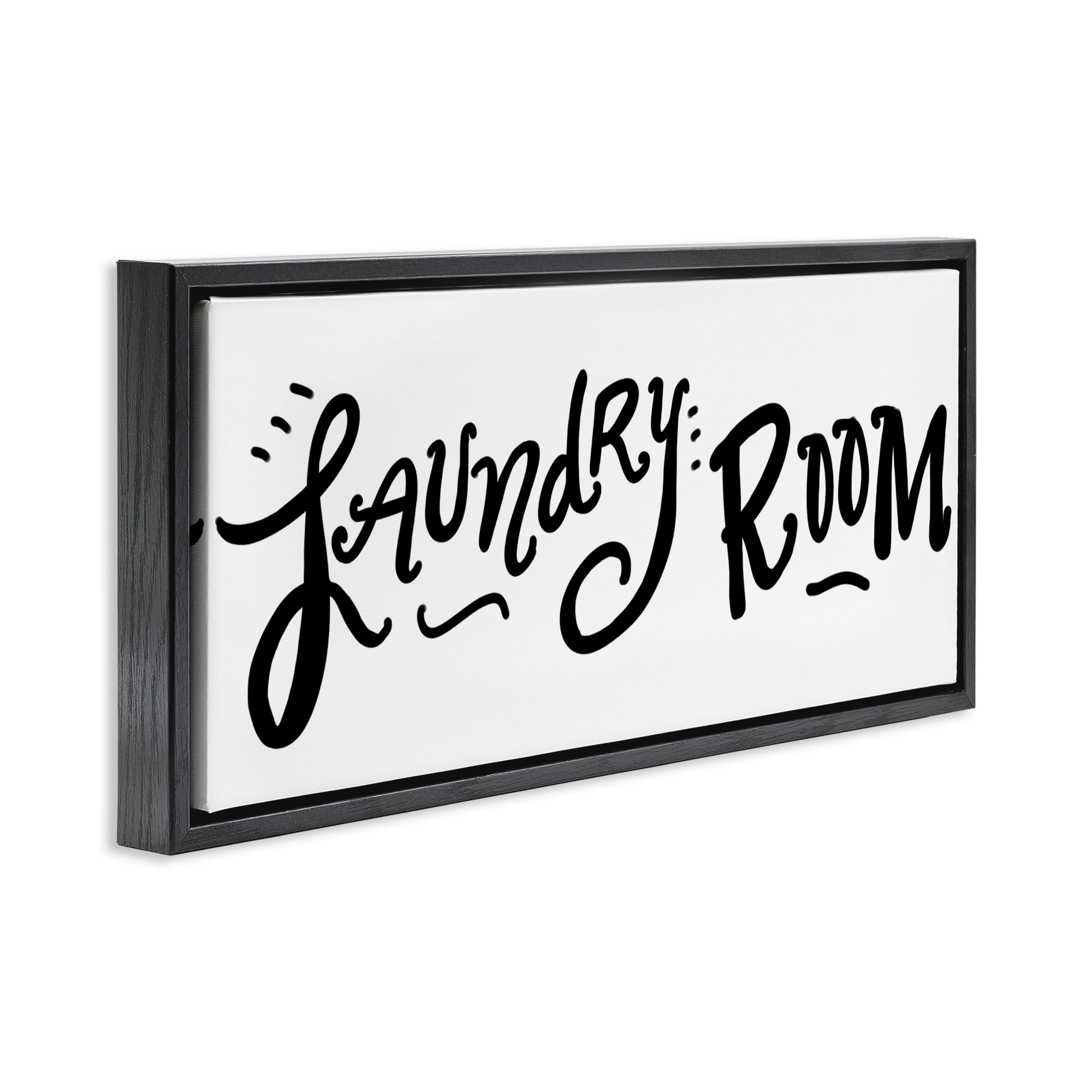 Stupell Industries Laundry Room Fun Typography Black Framed Floater Canvas Wall Art, design by SD Graphics Studio