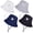 White, Grey, Black, Navy, variant on 4 Pack Baby Sun Hat Breathable Smile Bucket Hat Toddler Sun Protective Bucket Hat Adjustable Cap for Baby Girl Boy