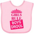 thumbnail image 3 of Inktastic Girls Rule, Boys Drool Girls Baby Bib, 3 of 4