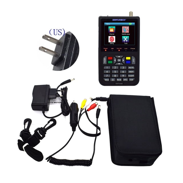 Pantalla LCD de 3,5 pulgadas Medidor de TV digital DVB-S / S2 Buscador de recepción con salida 1080P Enchufe de EE. UU. AweSitey EL5018-02B