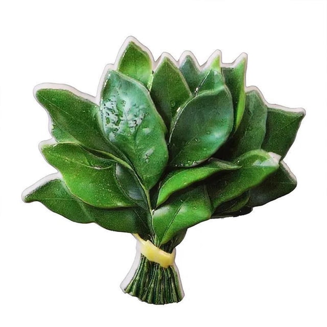 Grapefruit Leaf Refrigerator Magnets, Realistic Green PVC Kitchen Decor, 5x5cm Home Decoration Accessories for Magnetic Surfaces