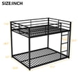 thumbnail image 4 of Full over Full Metal Bunk Bed, Low Bunk Bed with Ladder, Black, 4 of 10