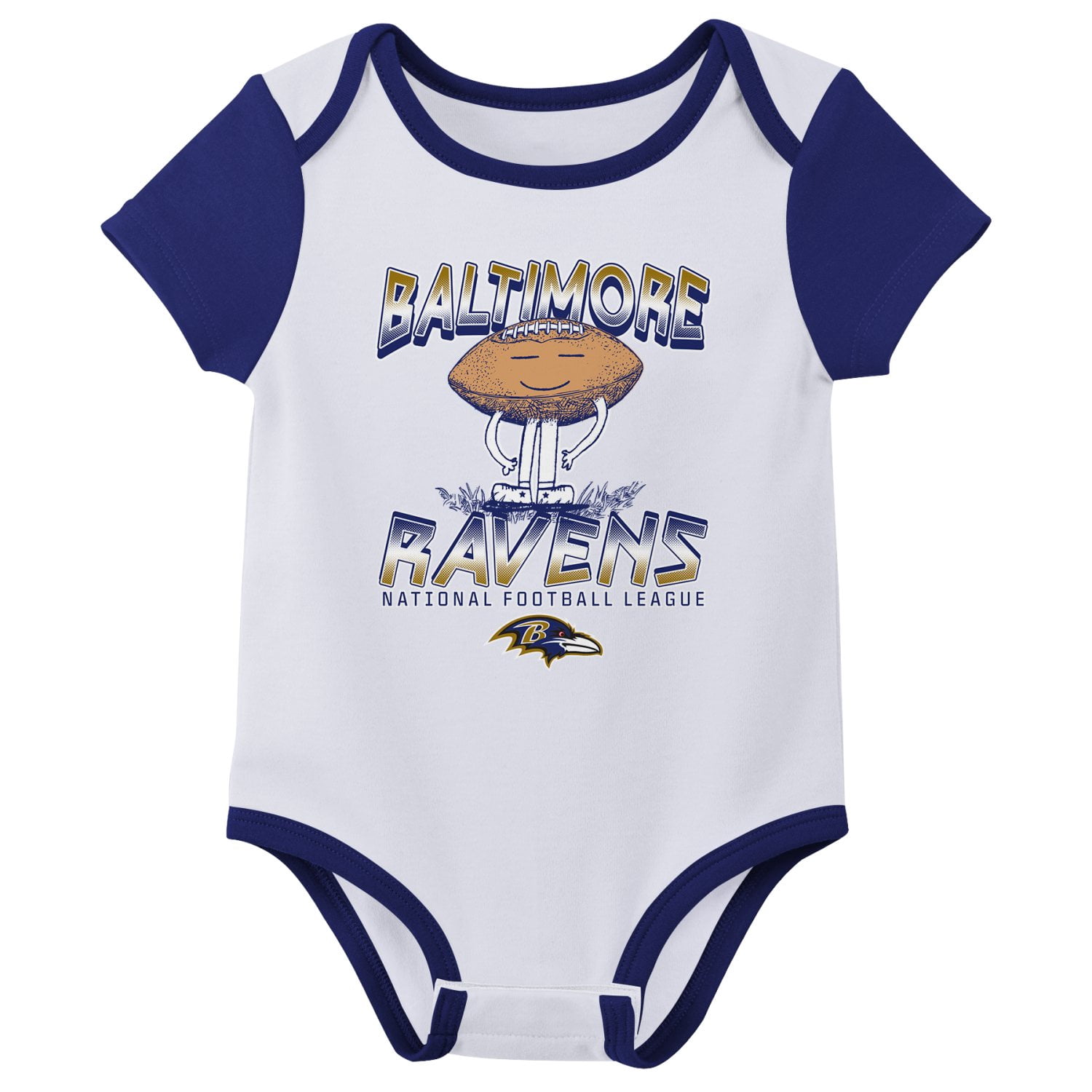 BALTIMORE RAVENS NFL Infant Boys 3 Pack Onesie Game Day Fan Apparel