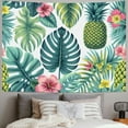 thumbnail image 2 of GOSMITH Pineapples Rectangle Hawaii Summer Tropical Palm Leaves Flowers Blossom Farmhouse Waist Home Wall Tapestry Art Painting, 2 of 6