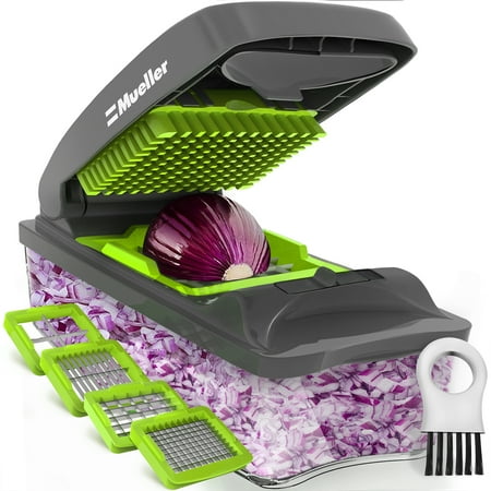 Mueller Vegetable Chopper - Heavy Duty Vegetable Slicer - Food Chopper with Container - 4 Blades