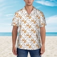 thumbnail image 2 of Rateoe Corgi with Hearts Pattern Men’s Hawaiian Shirt – Short Sleeve Button-Down Tropical Beach Shirt, Lightweight & Breathable Casual Aloha Shirt with Pocket,3X-Large, 2 of 7
