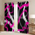 thumbnail image 2 of Manfei Abstract Brushstroke Kitchen Curtains, Pink White Gray Black Out Curtains Pack of 2 (42x63 Each), 2 of 6