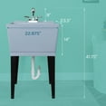 thumbnail image 2 of Tehila Grey 19 Gallon Utility Sink Chrome Finish Pull-Out Faucet for Laundry Room, Basement, Garage, 2 of 9