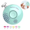 thumbnail image 2 of Cortauñas eléctrico seguro para bebés con 6 almohadillas de lijado, kit de cuidado y pulido para recién nacidos, niños pequeños o adultos, cuidado de las uñas de los pies (verde menta), 2 of 6