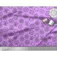 thumbnail image 3 of Soimoi Purple Cotton Cambric Fabric Black Sketch Floral Print Fabric by Yard 56 Inch Wide, 3 of 3