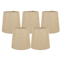 Meriville Set of 5 Natural Burlap Clip On Chandelier Lamp Shades, 4-inch by 5-inch by 5-inch