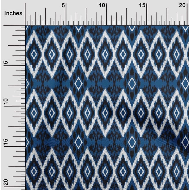 oneOone Georgette Viscose Fabric Geometric Ikat Print Fabric By The Yard 42 Inch Wide
