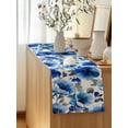 thumbnail image 5 of Table Runner 72 Inches Long for Kitchen Dining, Blue Flowers Dresser Scarf Farmhouse, Dining Table Decorations for Wedding/Parties, Spring Watercolor Leaves Floral Plants 14 x 72 In, 5 of 8
