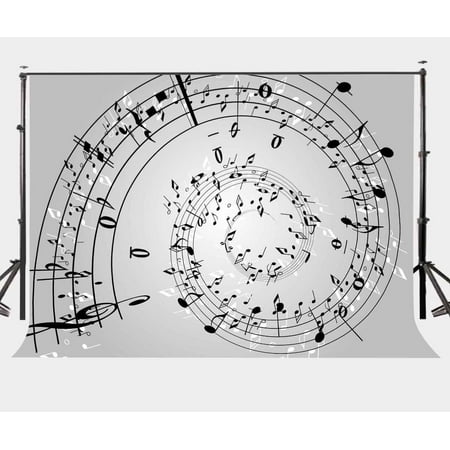 GreenDecor Polyster 7x5ft Music Note Wall Backdrop Music Melody Photo (Best Background Music For Videos)