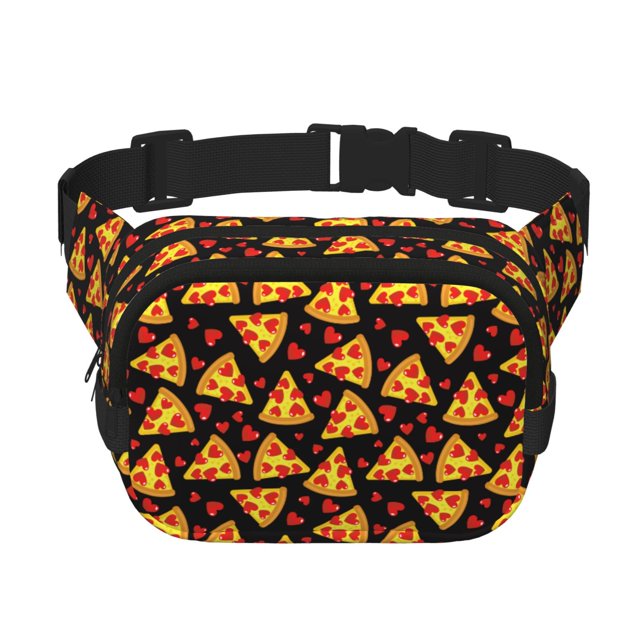 Easygdp Cartoon Pizza Fanny Packs para Mujeres y Hombres, Bolsa de Cinturón, Bolsos de Cruz para Trabajo/Correr/Senderismo