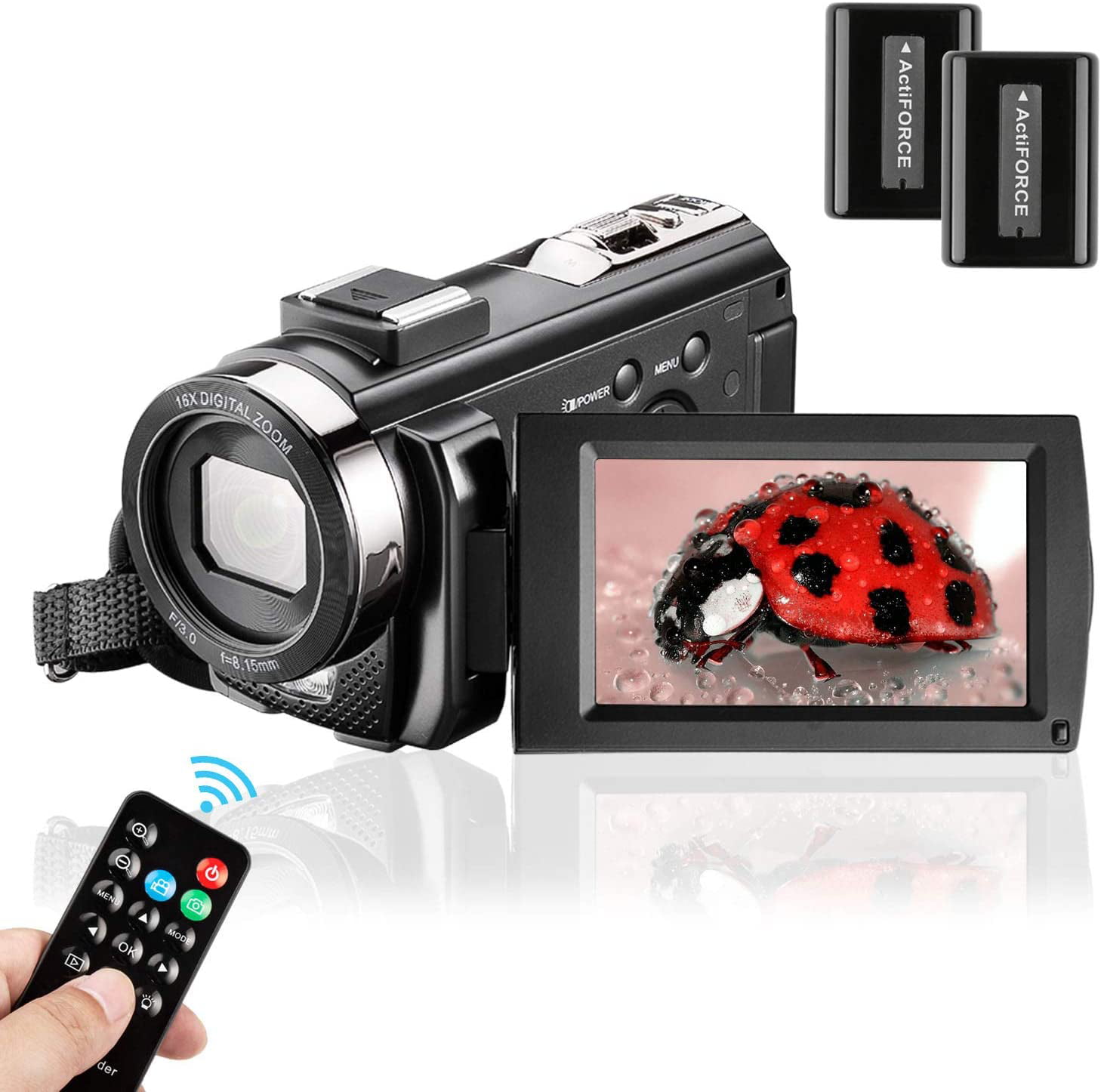 Camcorder Video Camera Full HD Digital Camera 1080P 24.0MP Vlogging Camera Night Vision Pause Function with Remote Controller 