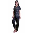 thumbnail image 2 of Moomaya Pajama Shirts With Pockets For Women Printed Cotton Pajama Set Sleepwear, 2 of 6