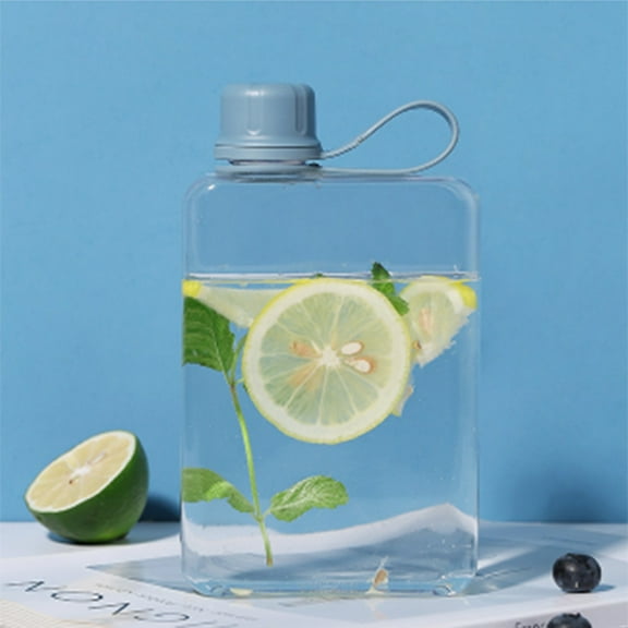 Flat Water Bottle Portable Slim Leak-Proof Wallet Bottle for Travel Work Outdoor Sports, Pocket-Sized Reusable Plastic Flask for Makeup Bags Handbags, Bpa-Free Hydration On-The-Go, Water Cup*1