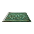 thumbnail image 2 of Ahgly Company Machine Washable Indoor Square Persian Turquoise Blue Traditional Area Rugs, 8' Square, 2 of 4