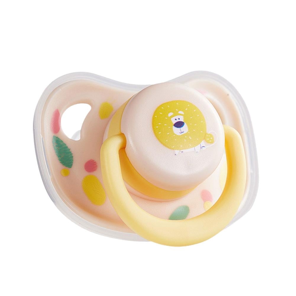 Pet Pacifier with Dust Cover, Soft Silicone Puppy Soother Toy for Small Dogs & Cats, Bite Resistant Teething Chew Toy for Anxiety Relief & Sleep, Pink