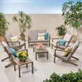 thumbnail image 2 of Remi Outdoor 6 Seater Acacia Wood Extended Chat Set, Gray, 2 of 12