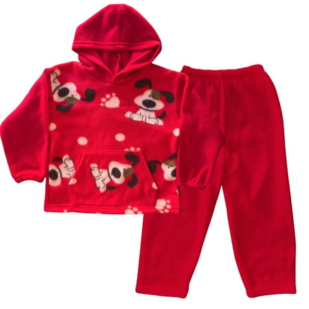 

DIGITMON 2-Piece Kids Clothing Set - Winter Outift Pullover Hoodie and Pants Set Infant to Toddlers (RED PUPPY M)